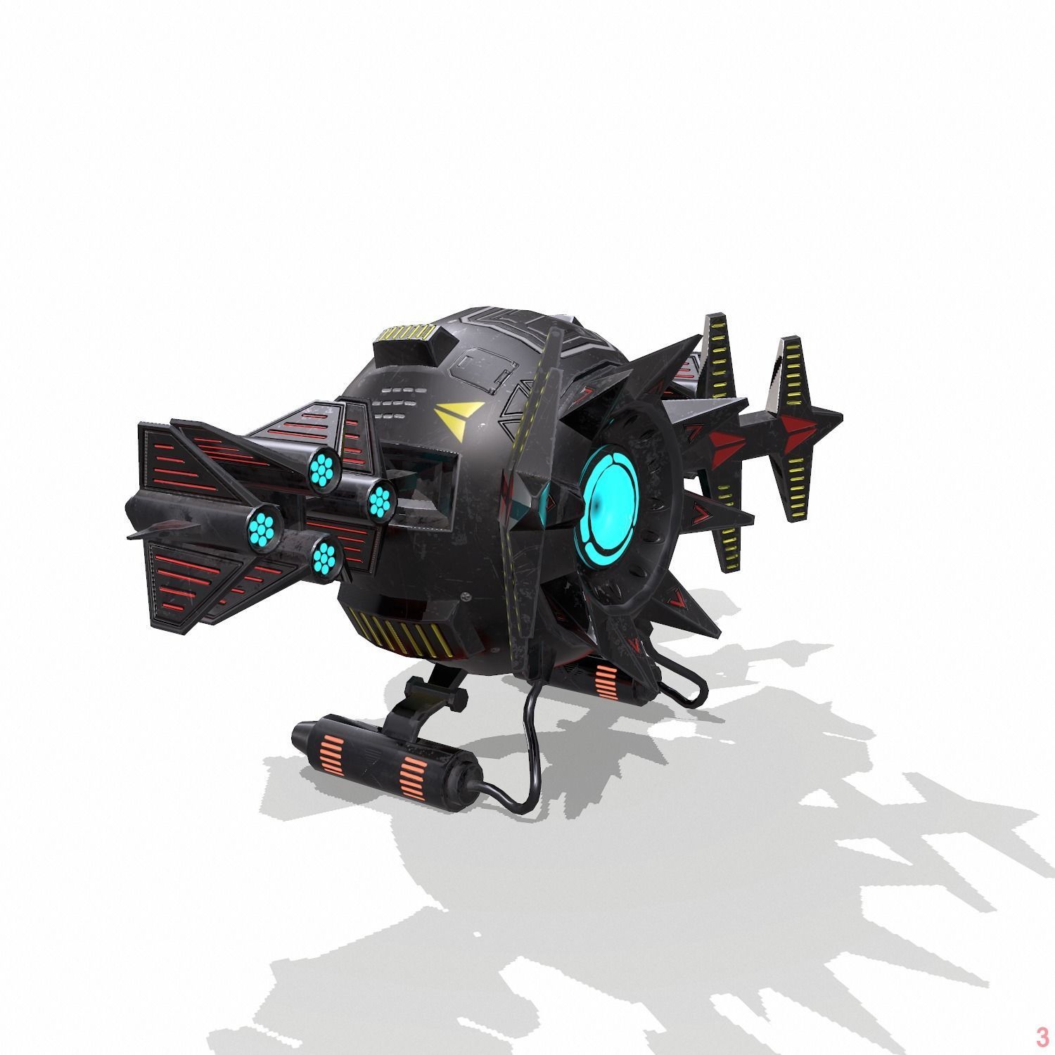 Space drone - PBR Low-poly 3D model_4