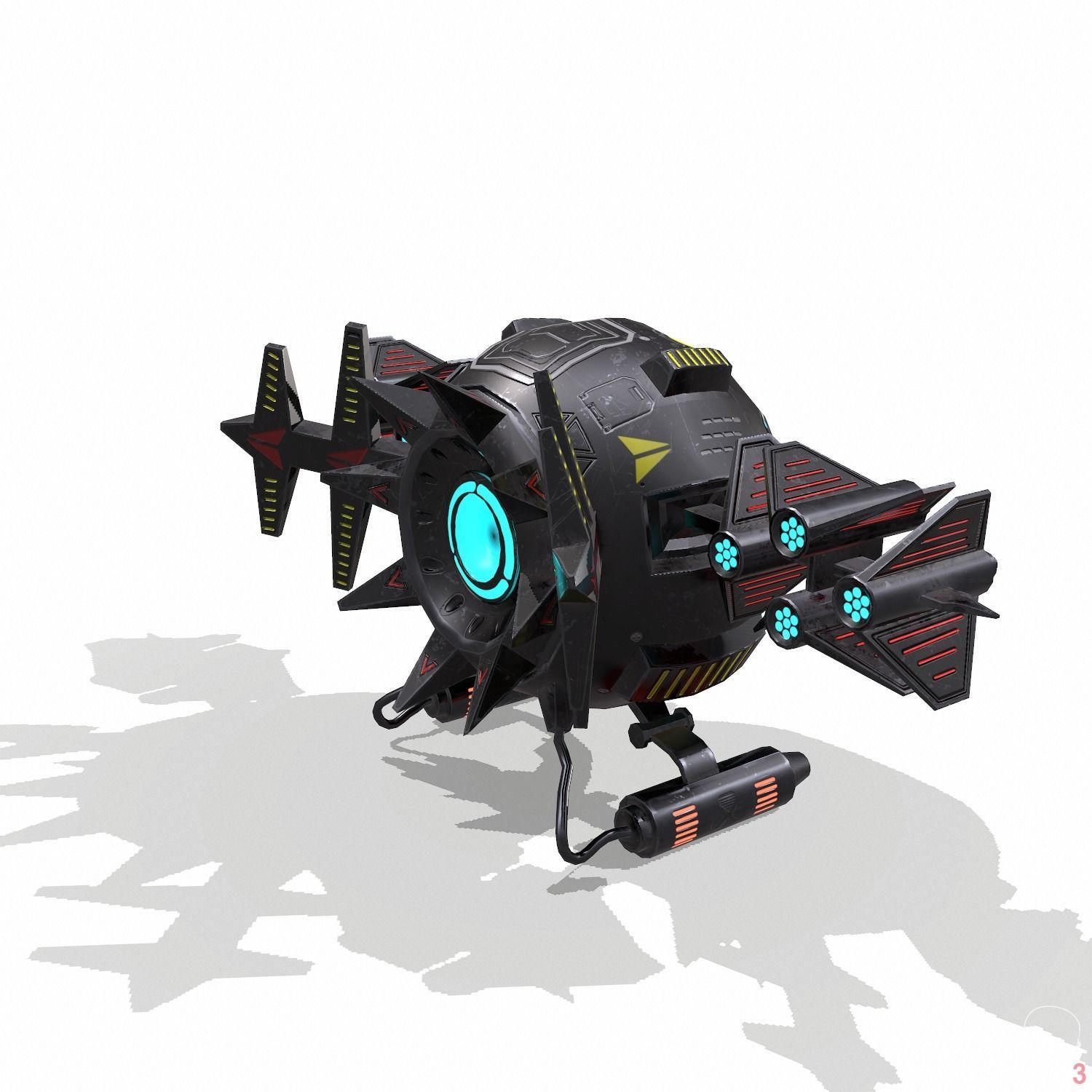 Space drone - PBR Low-poly 3D model_6