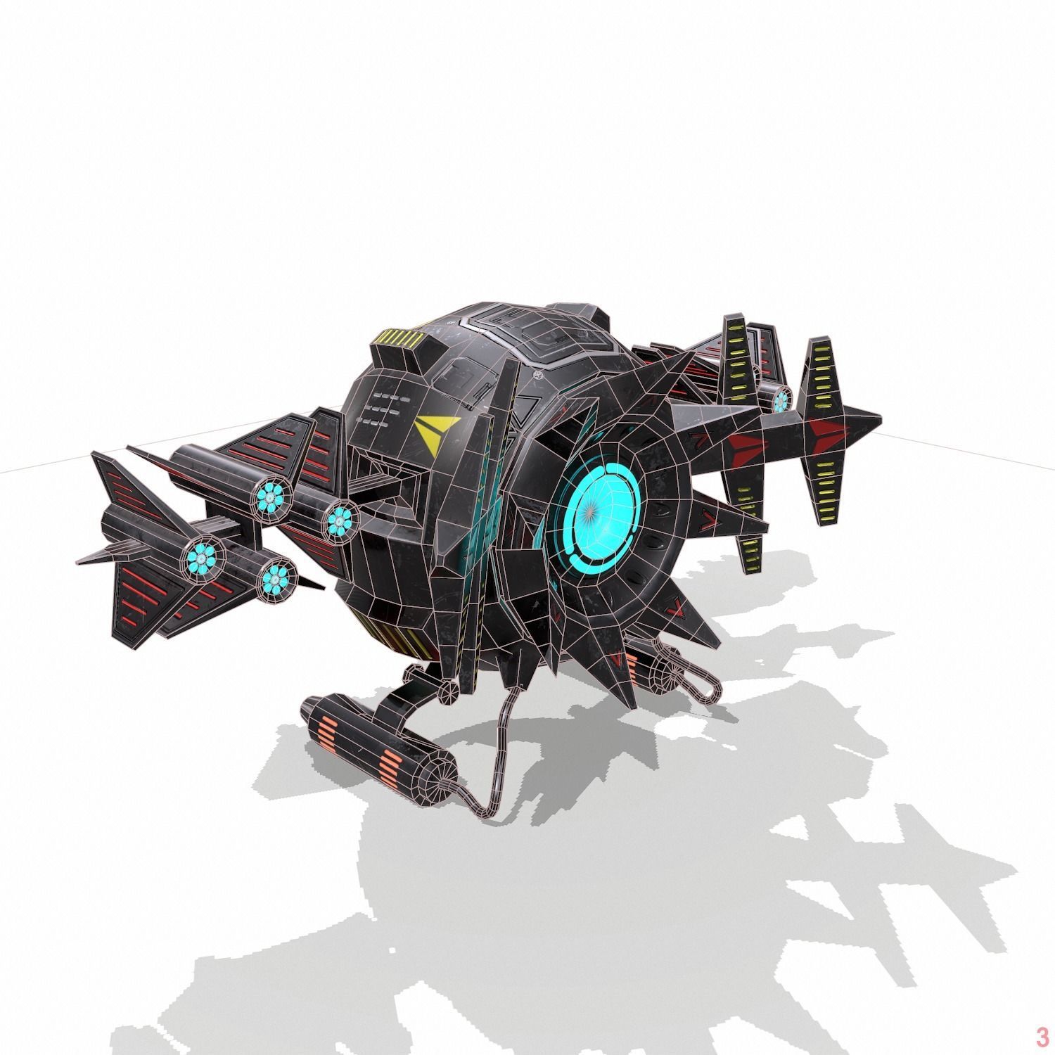 Space drone - PBR Low-poly 3D model_10