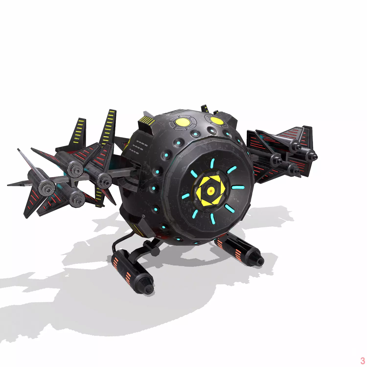 Space drone - PBR Low-poly 3D model_0