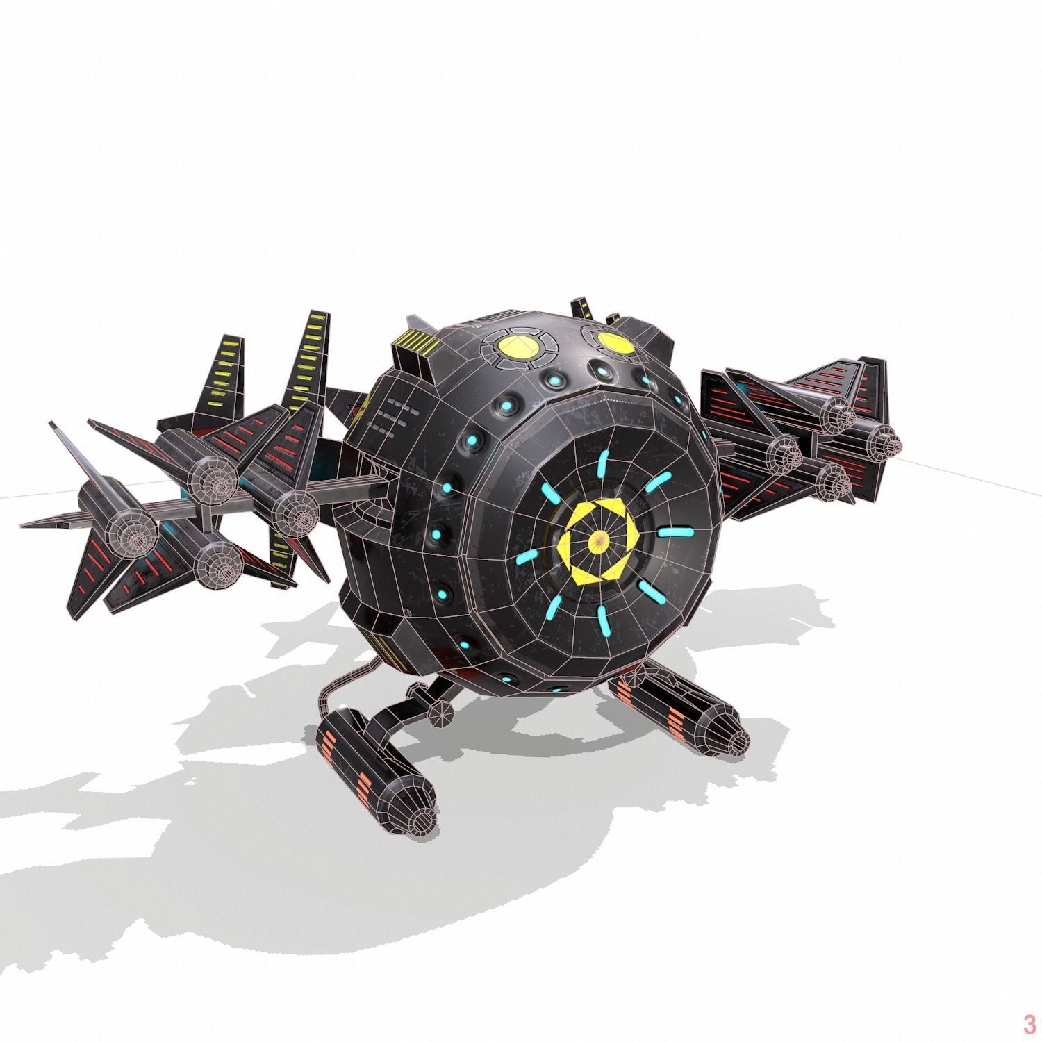 Space drone - PBR Low-poly 3D model_1