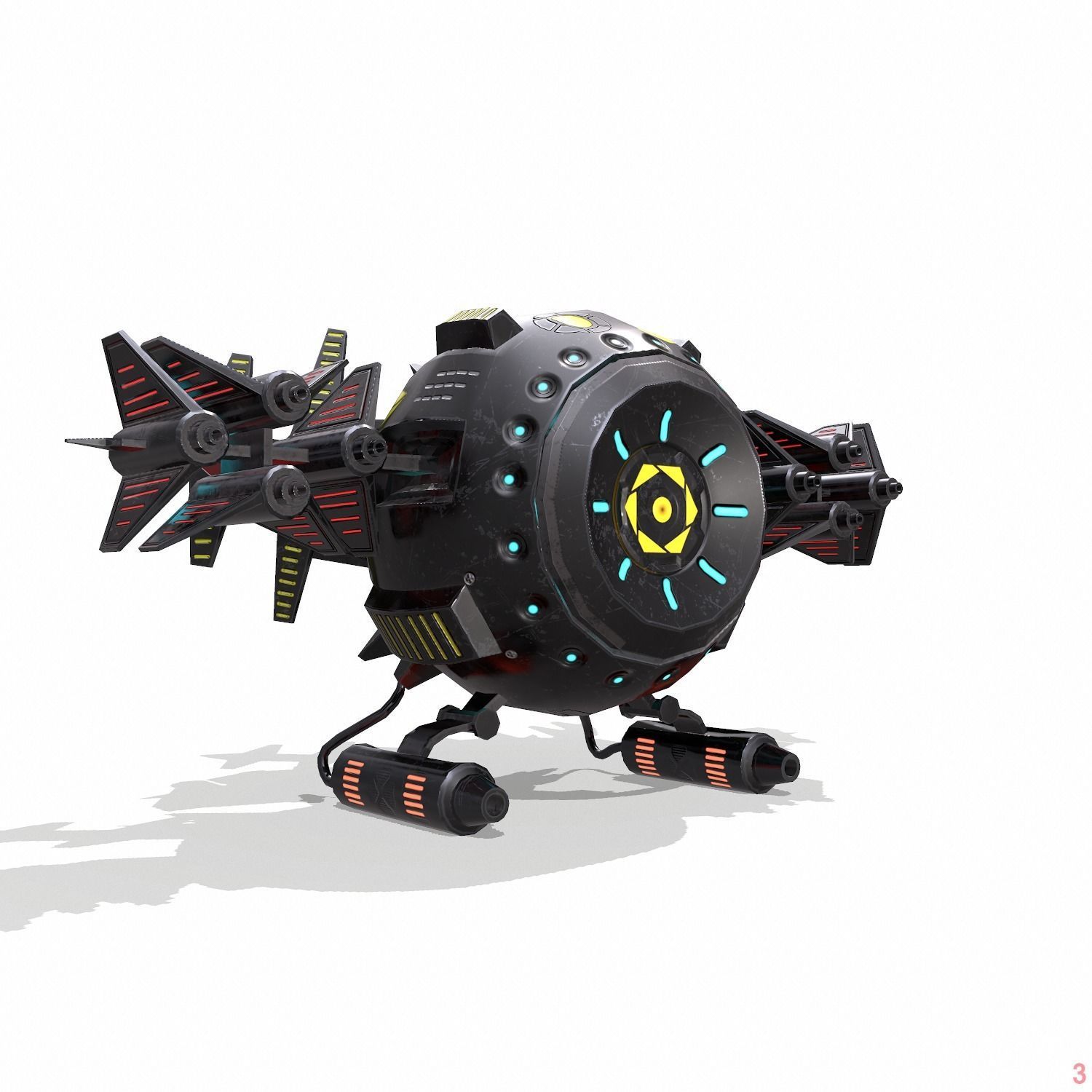 Space drone - PBR Low-poly 3D model_7