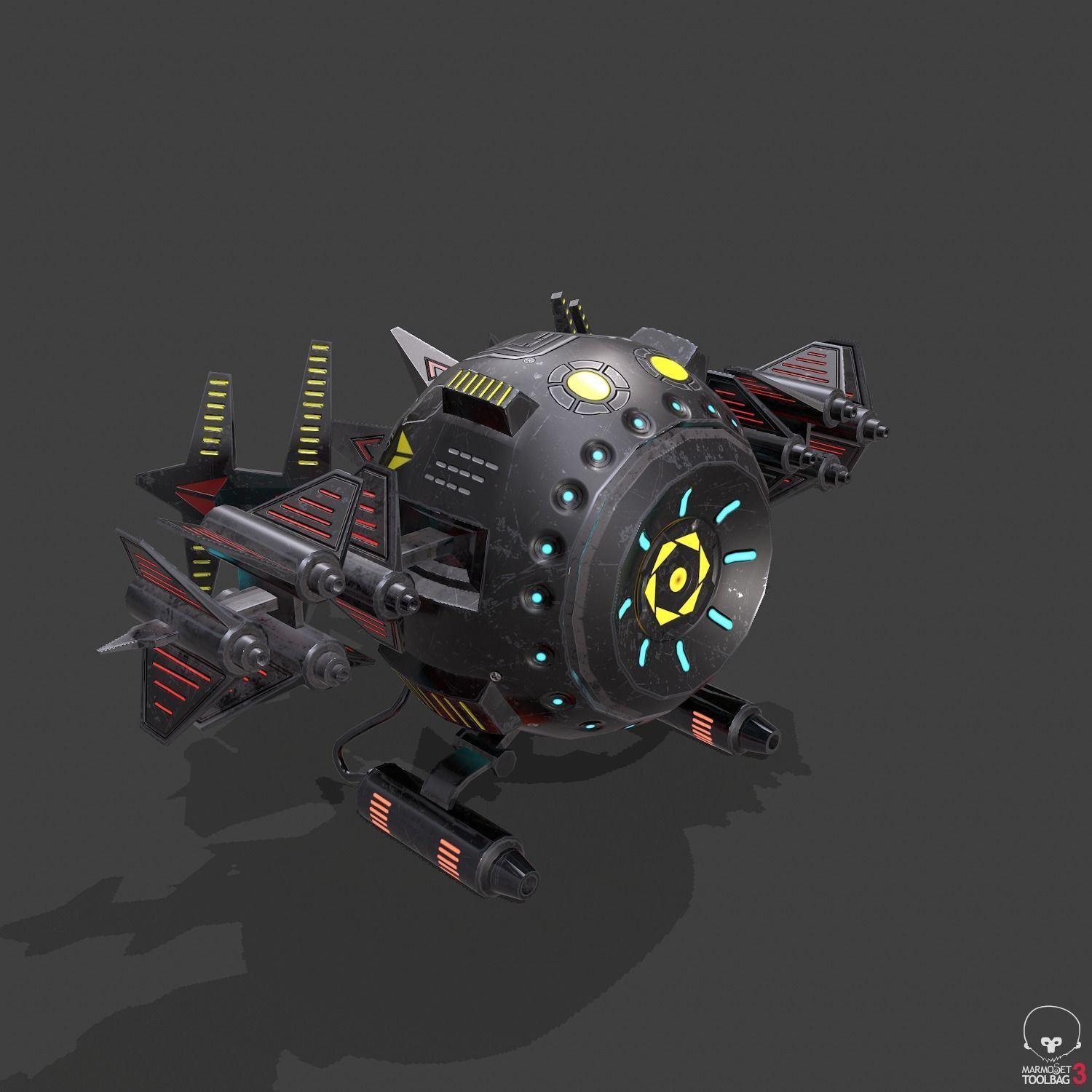 Space drone - PBR Low-poly 3D model_12