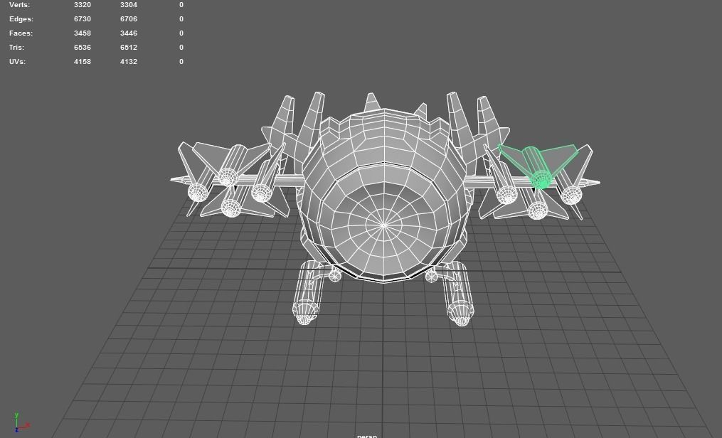 Space drone - PBR Low-poly 3D model_14