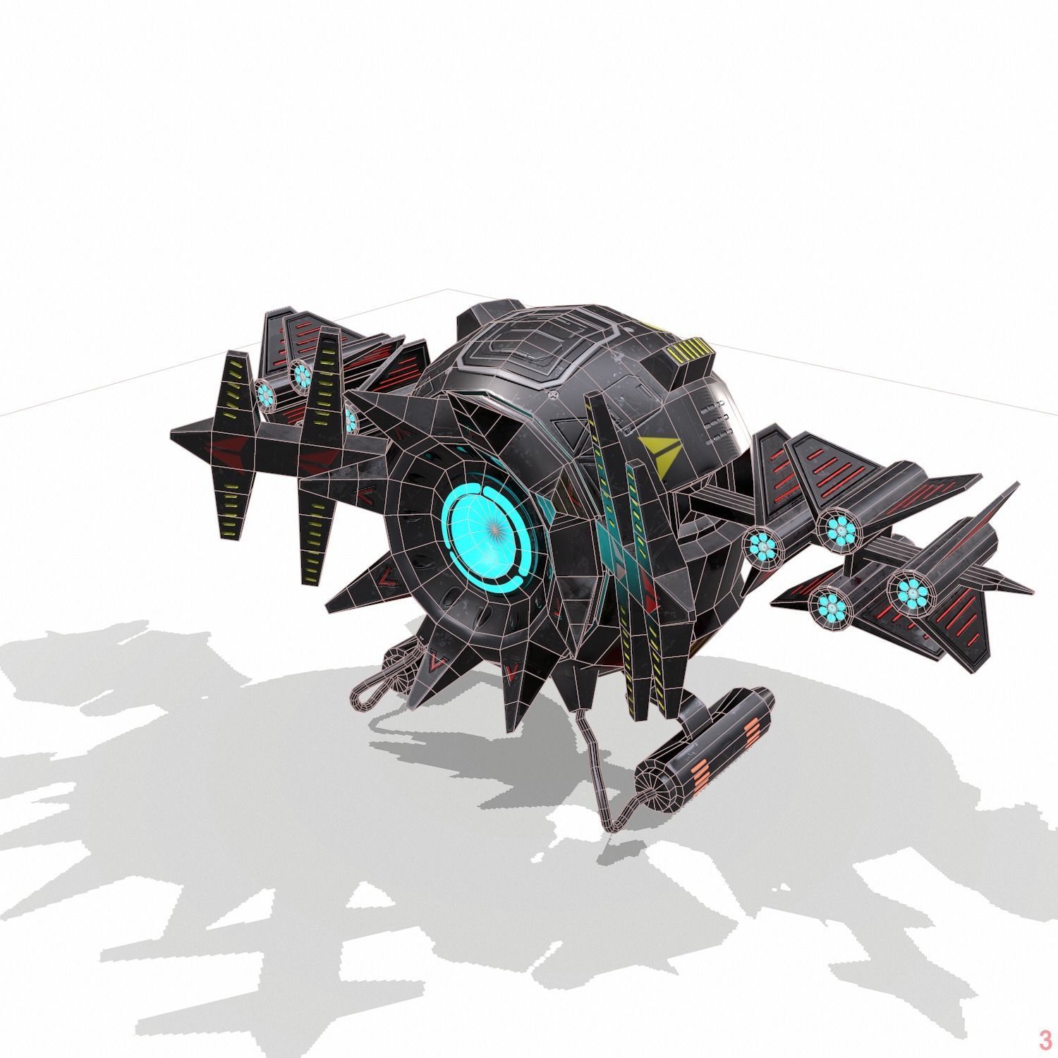 Space drone - PBR Low-poly 3D model_11