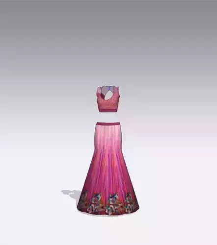 woman party were lehnga and choli 3D print model