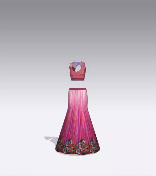woman party were lehnga and choli 3D print model_0