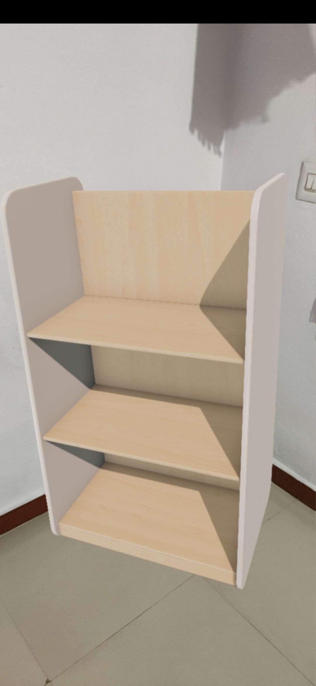 Large Shelf White Low-poly 3D model_5