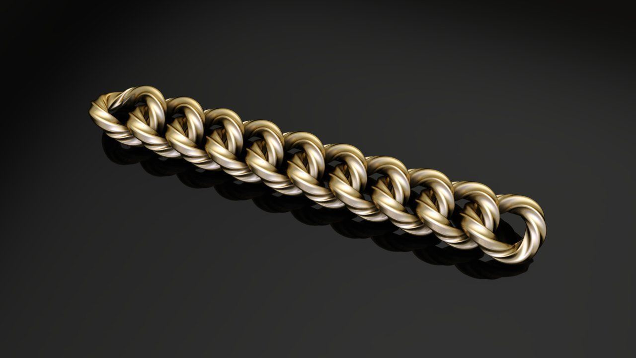cuban chain necklace or bracelet new model 3D print model 2 3D print model_4