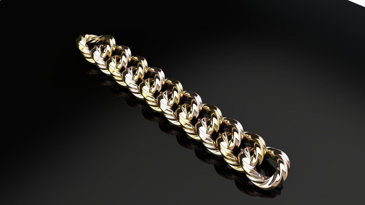 cuban chain necklace or bracelet new model 3D print model 2 3D print model_3