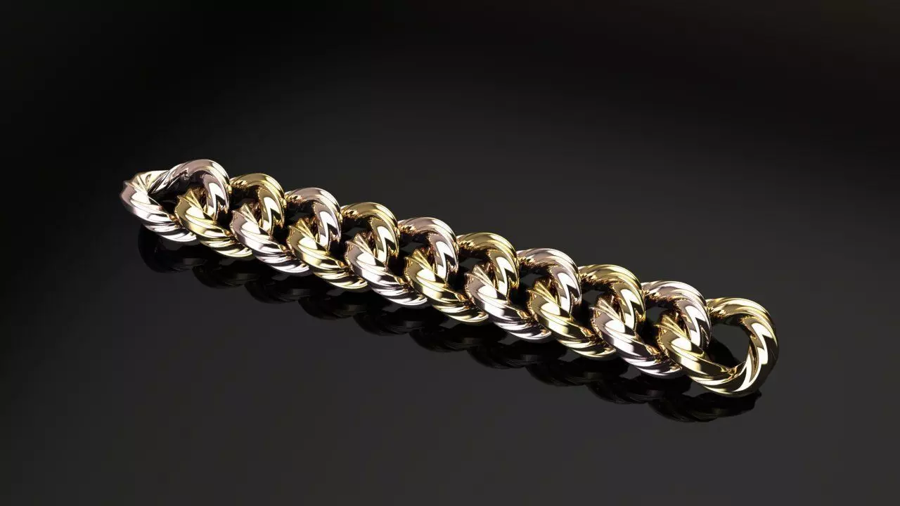 cuban chain necklace or bracelet new model 3D print model 2 3D print model_0