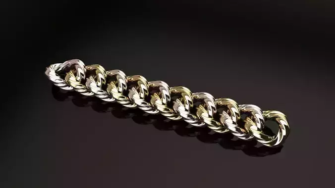 cuban chain necklace or bracelet new model 3D print model 2