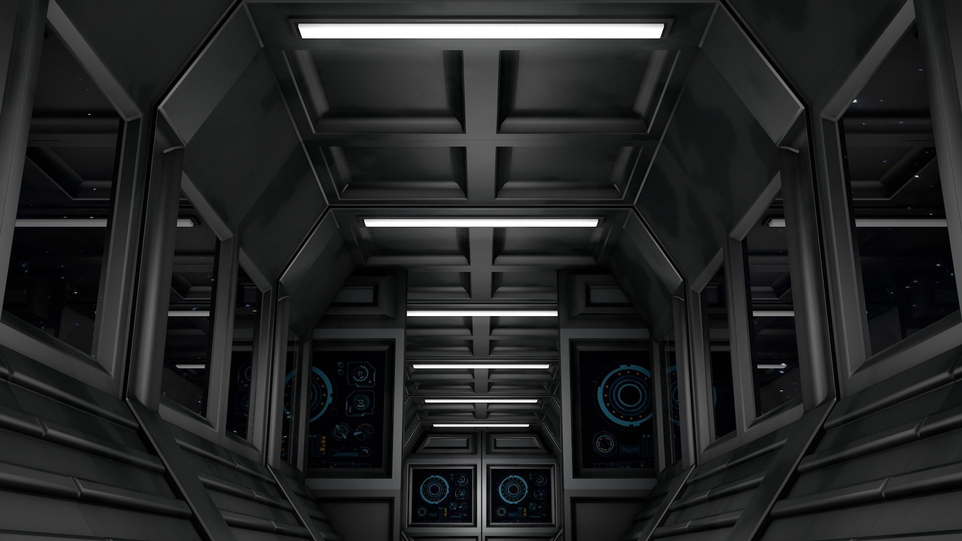 Sci Fi Corridor 3D model_2