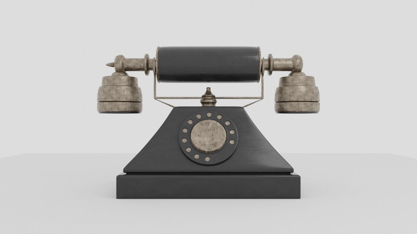 Rotary Phone Low-poly 3D model_4