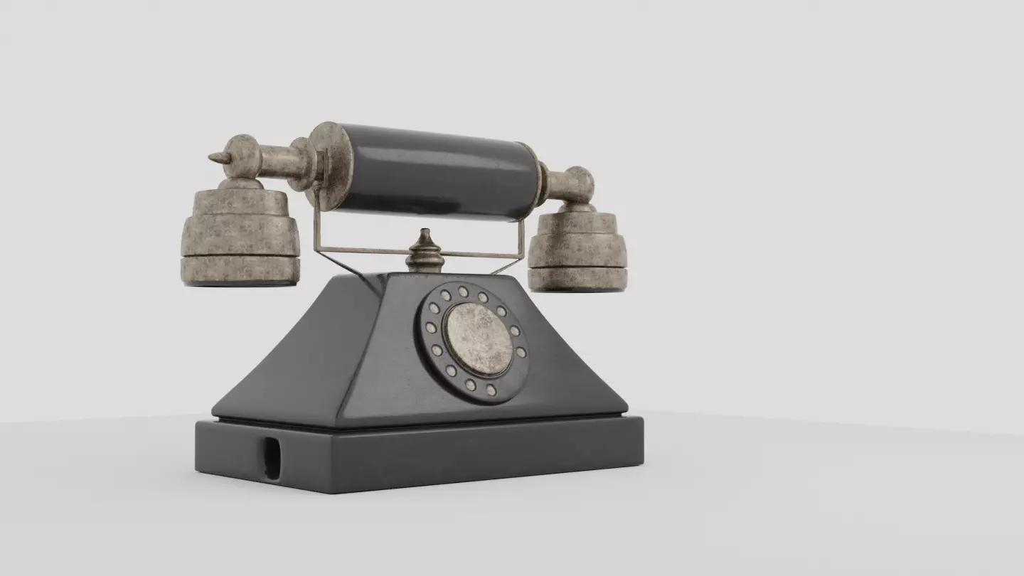 Rotary Phone Low-poly 3D model_0