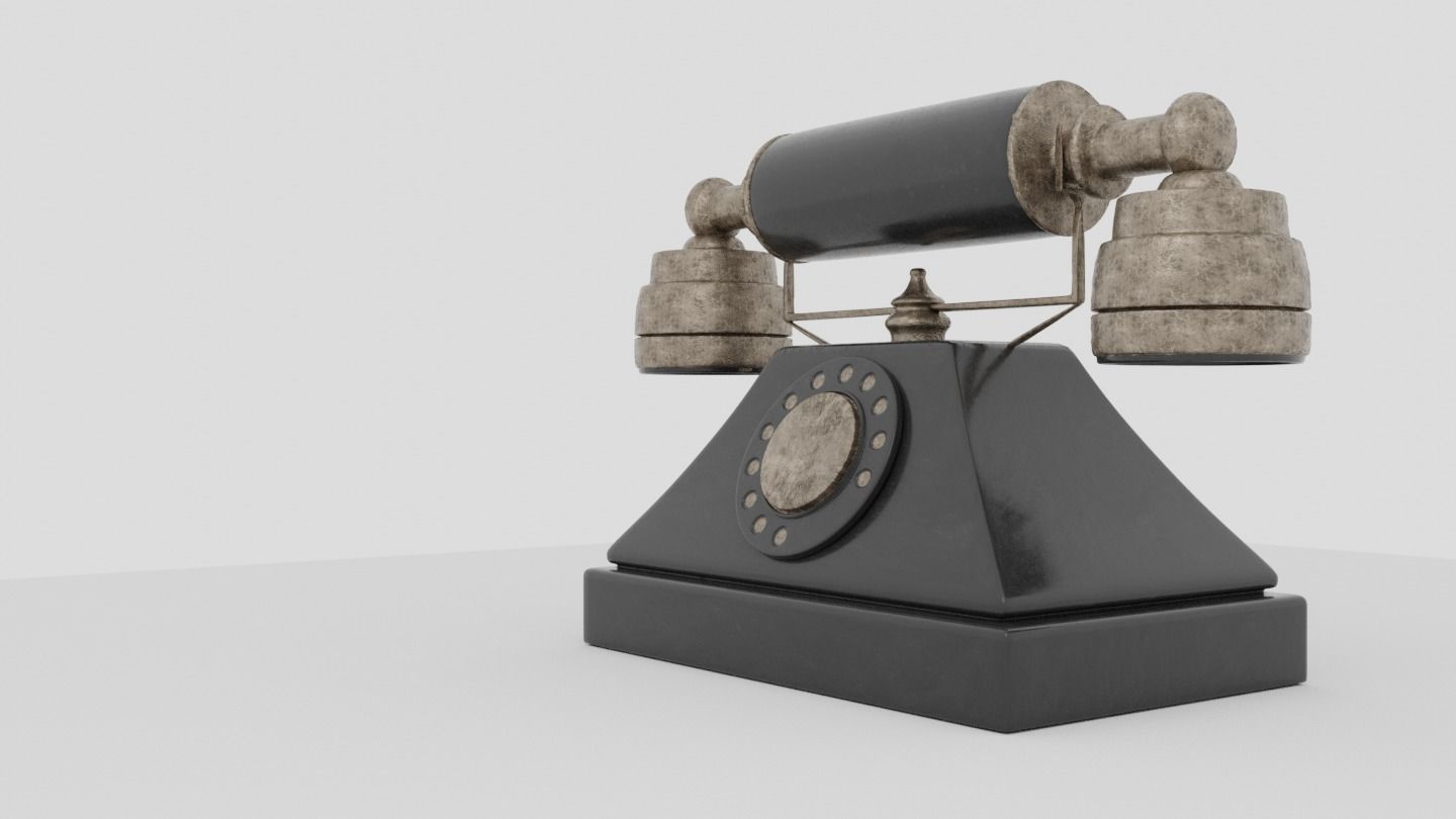 Rotary Phone Low-poly 3D model_2