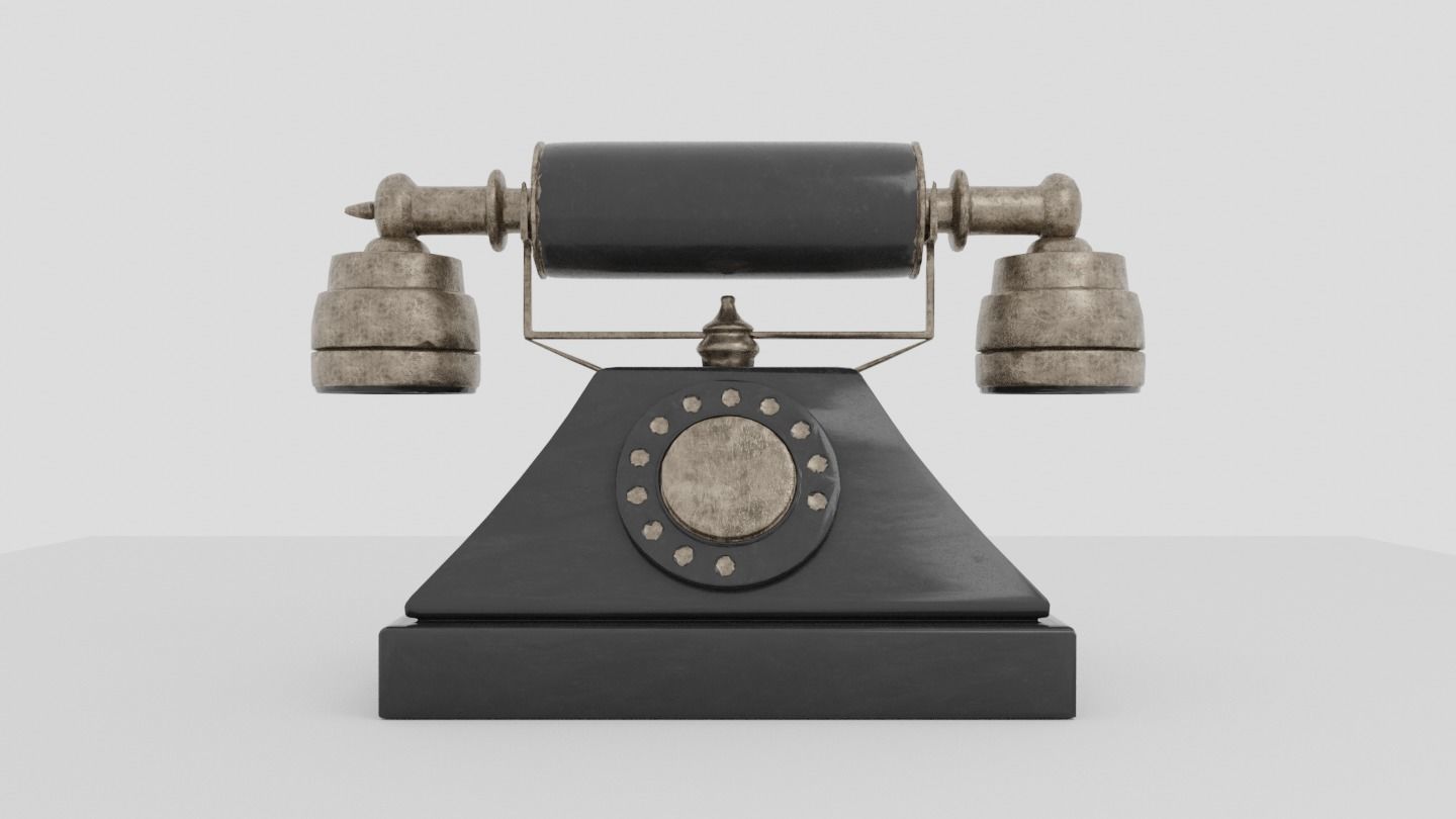 Rotary Phone Low-poly 3D model_5