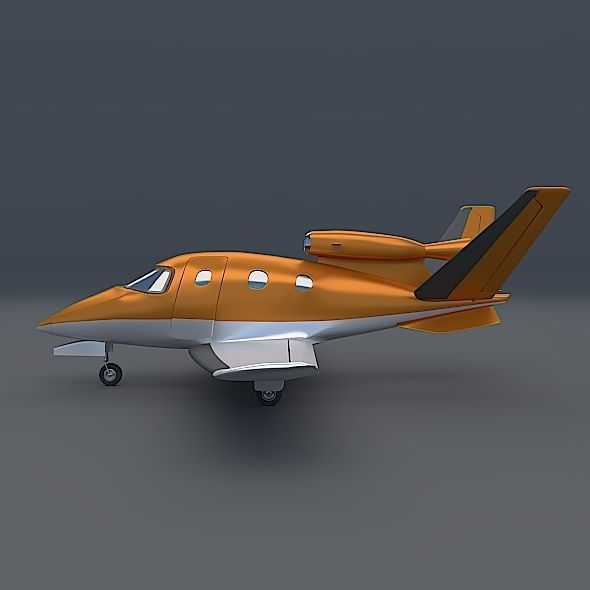 Generic Microjet aircraft Low-poly 3D model_3