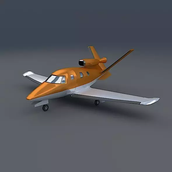 Generic Microjet aircraft Low-poly 3D model_0