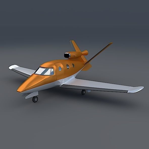 Generic Microjet aircraft Low-poly 3D model_1