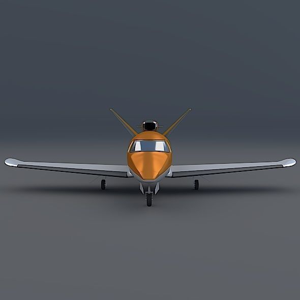 Generic Microjet aircraft Low-poly 3D model_4