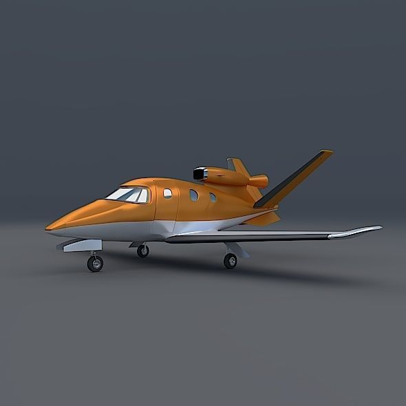 Generic Microjet aircraft Low-poly 3D model_2