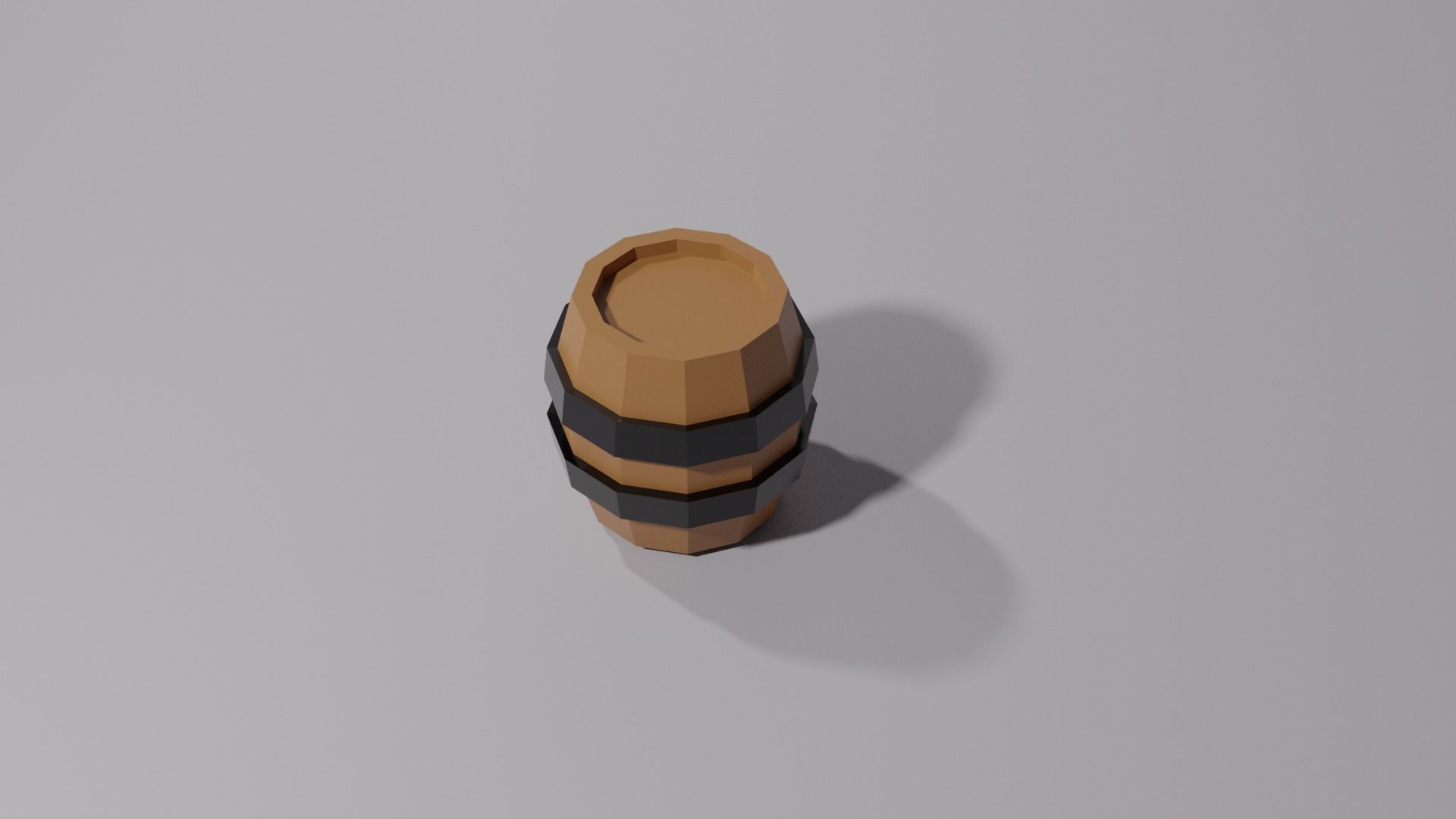 Simple LowPoly Barrel - Game Barrel Low-poly 3D model_2