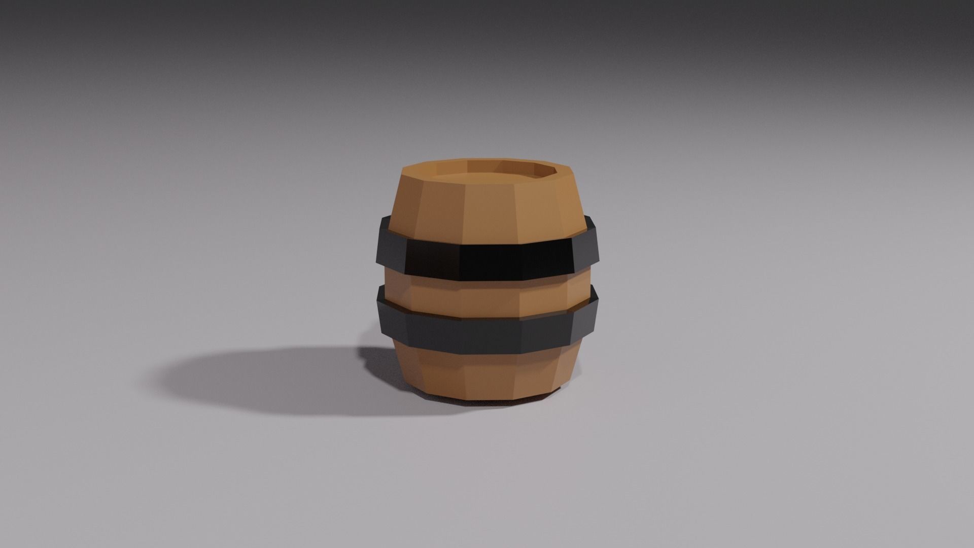 Simple LowPoly Barrel - Game Barrel Low-poly 3D model_3