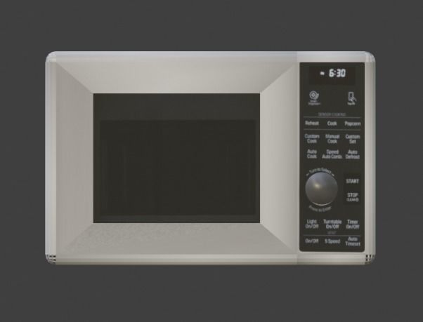 Low Poly MicroWave kitchenware Low-poly 3D model_1