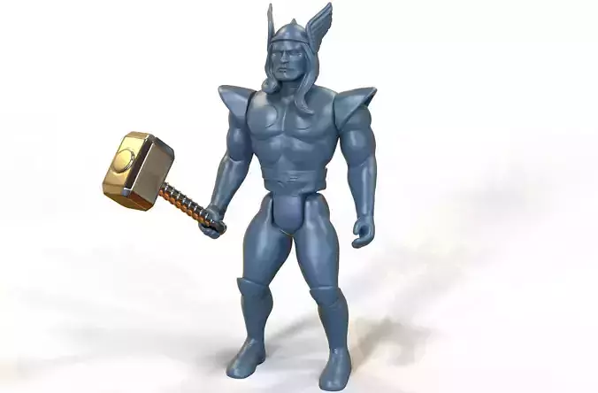 Thor Marvel retro styled action figure custom 3D printable 3D print model