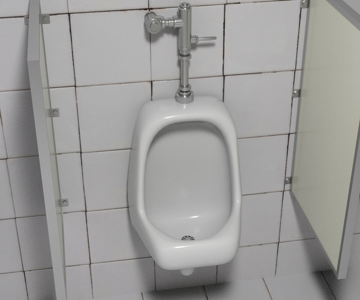 Classic Public Bathroom Low-poly 3D model_11