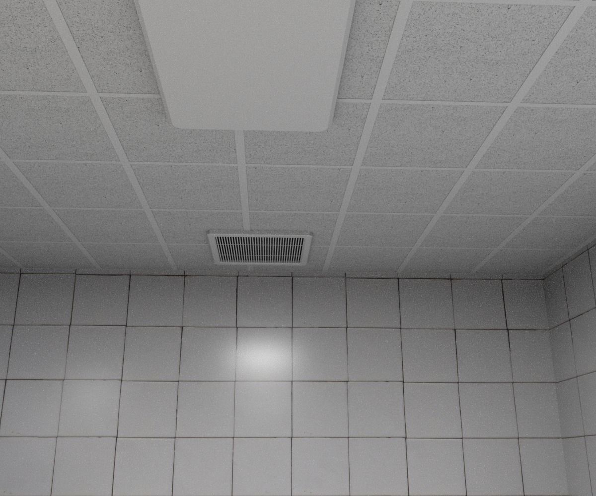 Classic Public Bathroom Low-poly 3D model_7