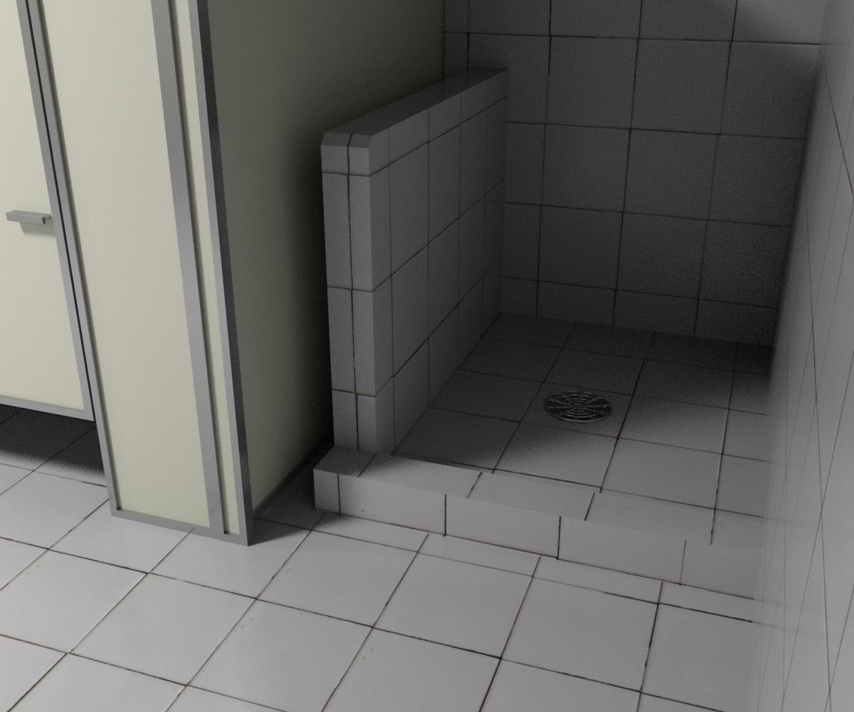 Classic Public Bathroom Low-poly 3D model_5