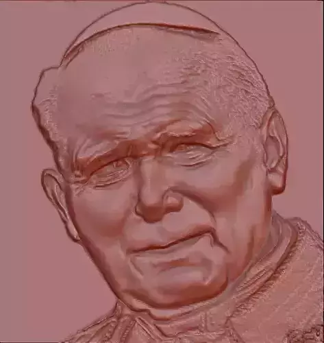 paolo 2 pope john paul 3D model relief