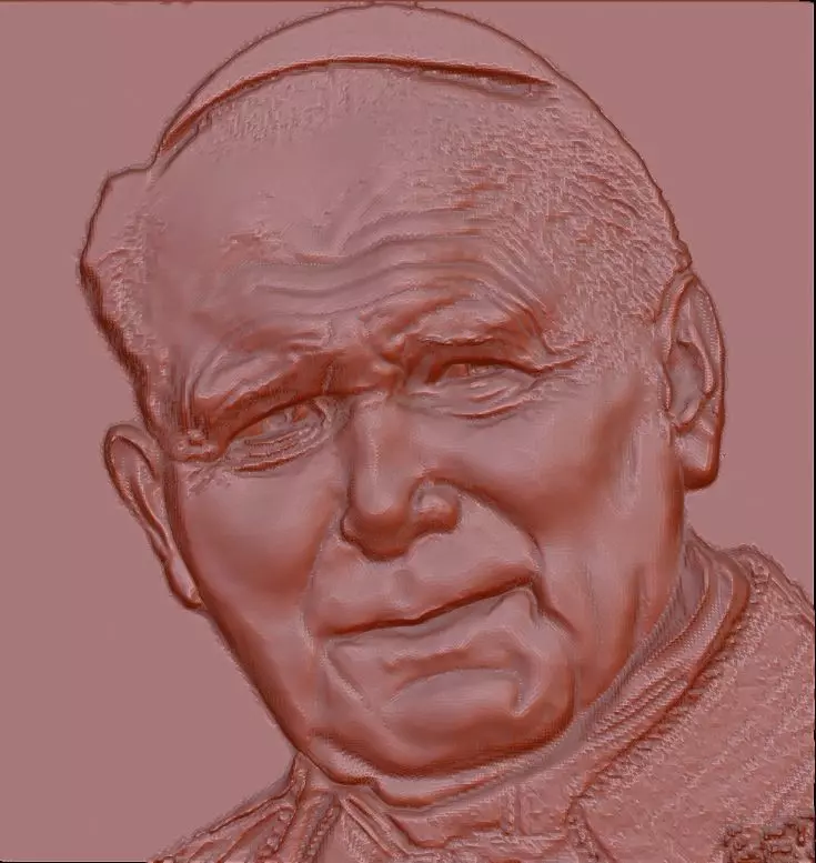 paolo 2 pope john paul 3D model relief 3D print model_0
