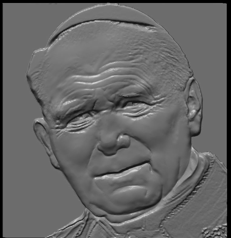 paolo 2 pope john paul 3D model relief 3D print model_2