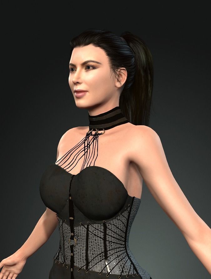kim kardashian arabic Dancing 3D Character design  3D model 3D model_3