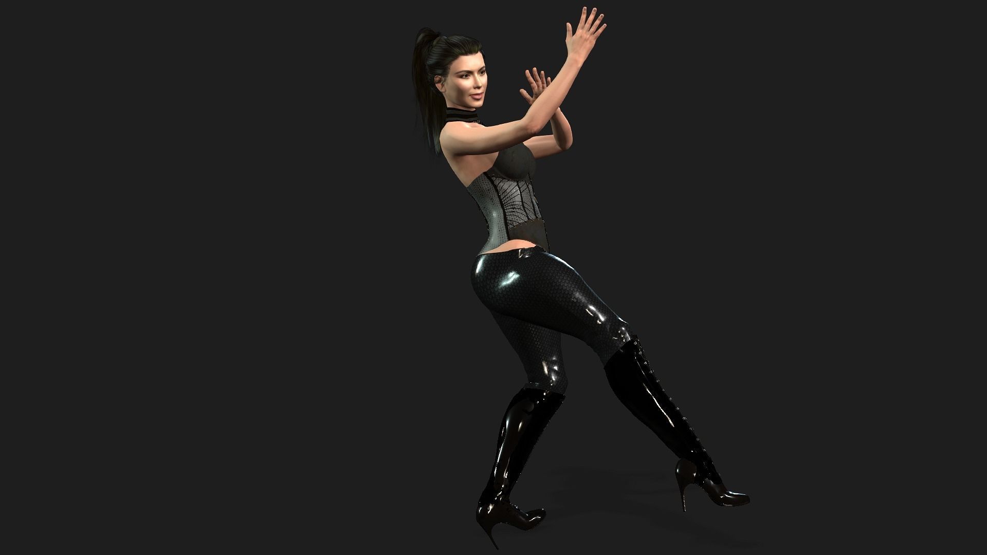 kim kardashian arabic Dancing 3D Character design  3D model 3D model_10