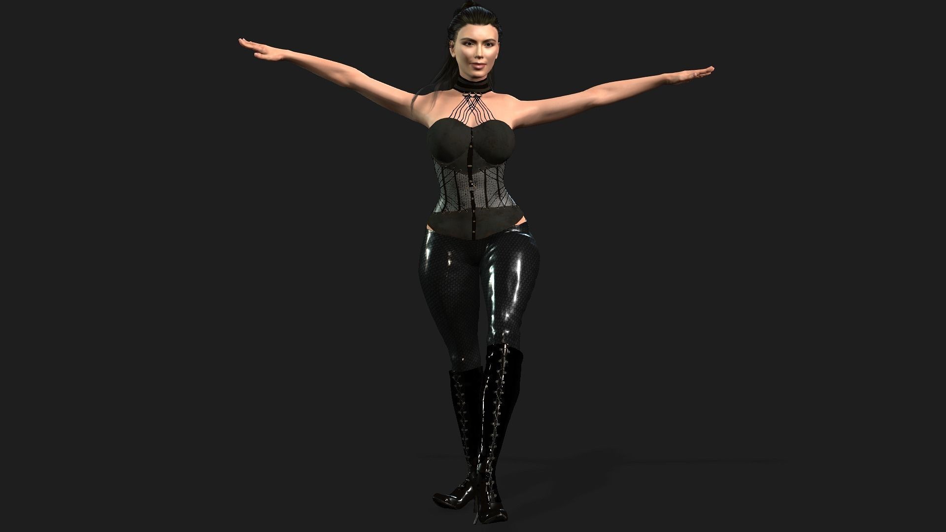 kim kardashian arabic Dancing 3D Character design  3D model 3D model_8
