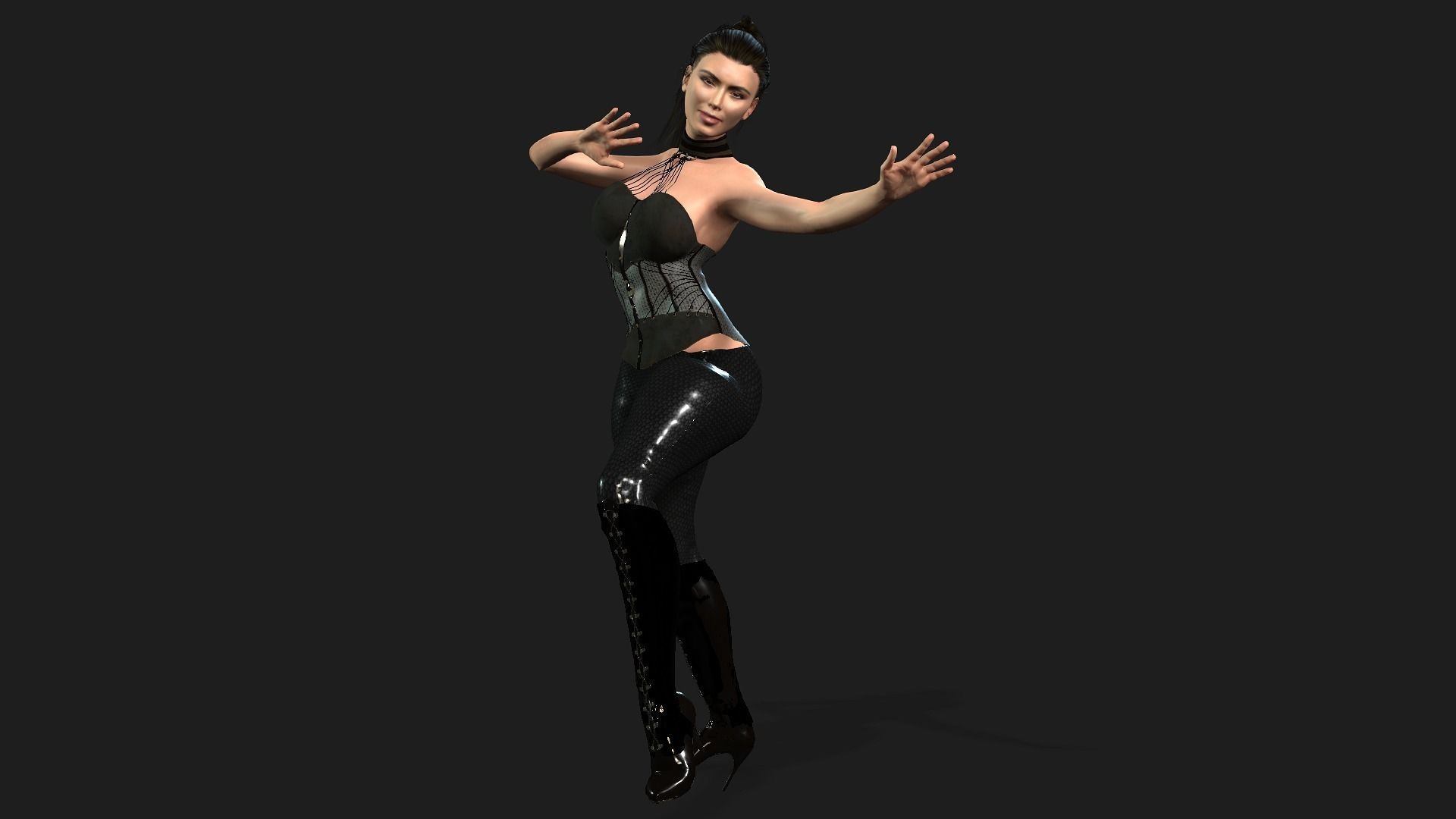 kim kardashian arabic Dancing 3D Character design  3D model 3D model_9
