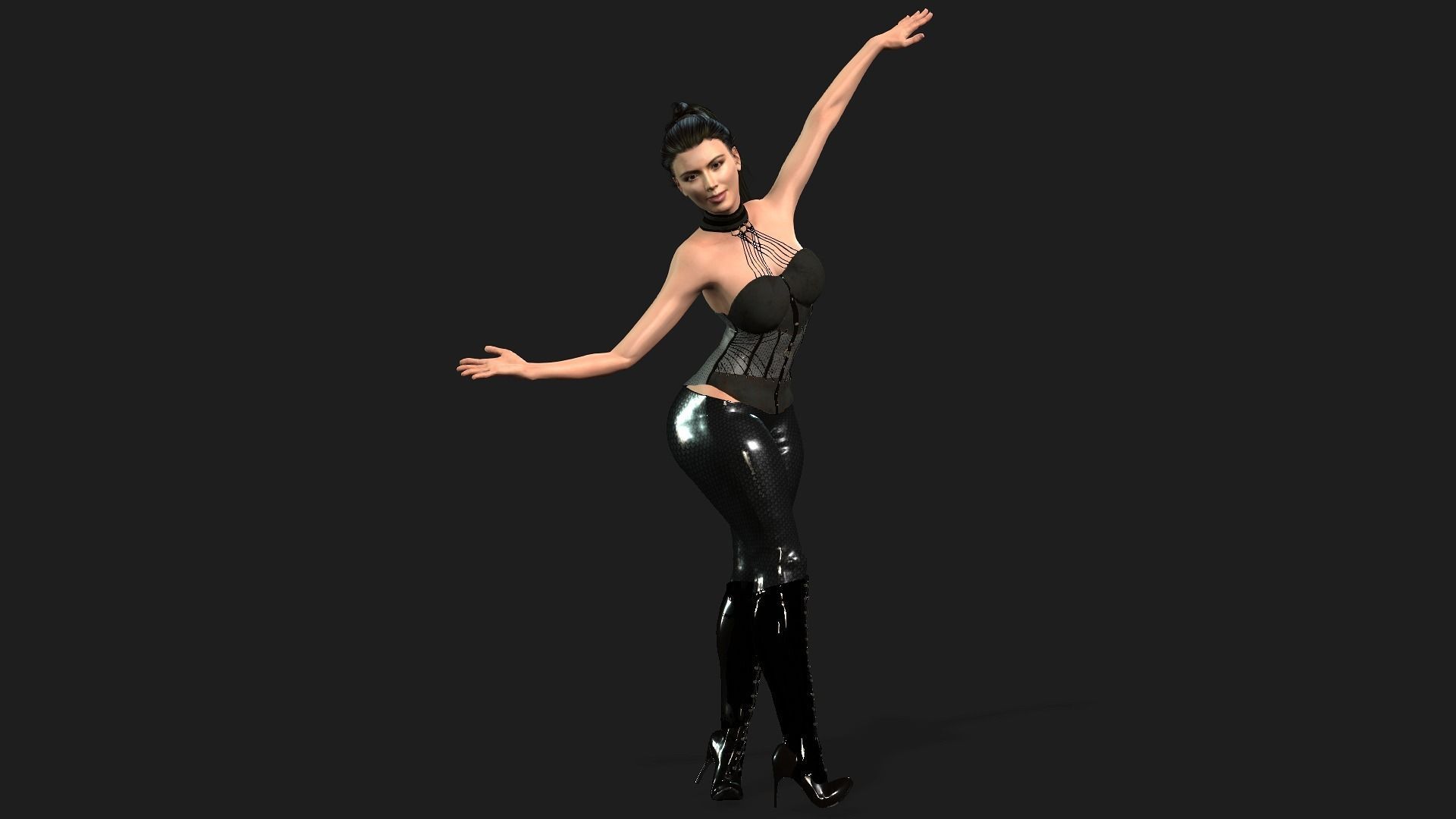 kim kardashian arabic Dancing 3D Character design  3D model 3D model_12