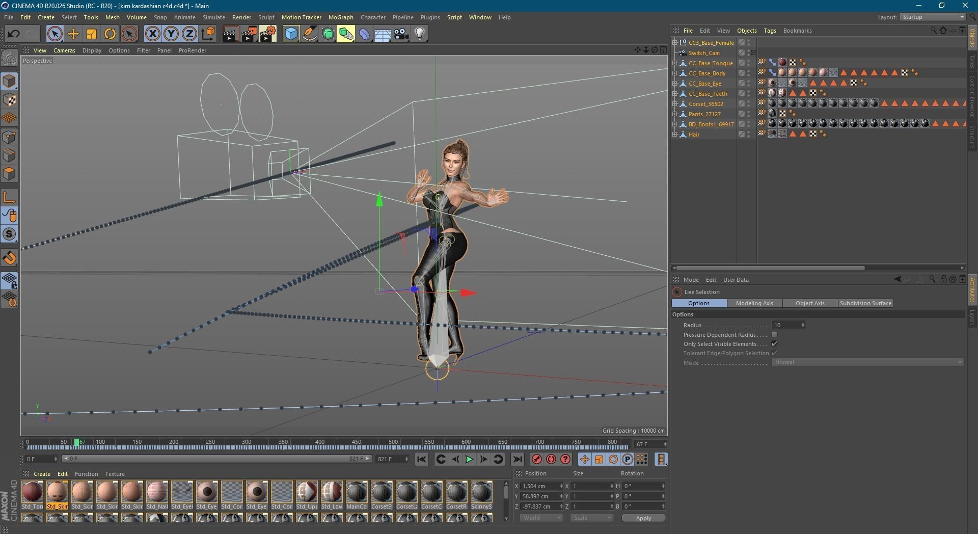 kim kardashian arabic Dancing 3D Character design  3D model 3D model_15