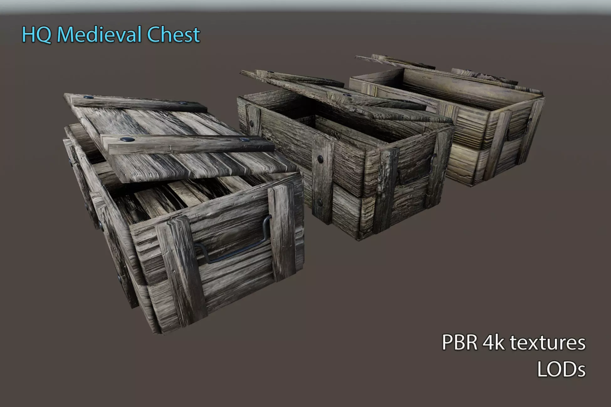 HQ PBR 4K Medieval Chest Low-poly 3D model_0