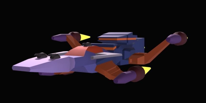 Spaceship low poly for 3d games Low-poly 3D model_1