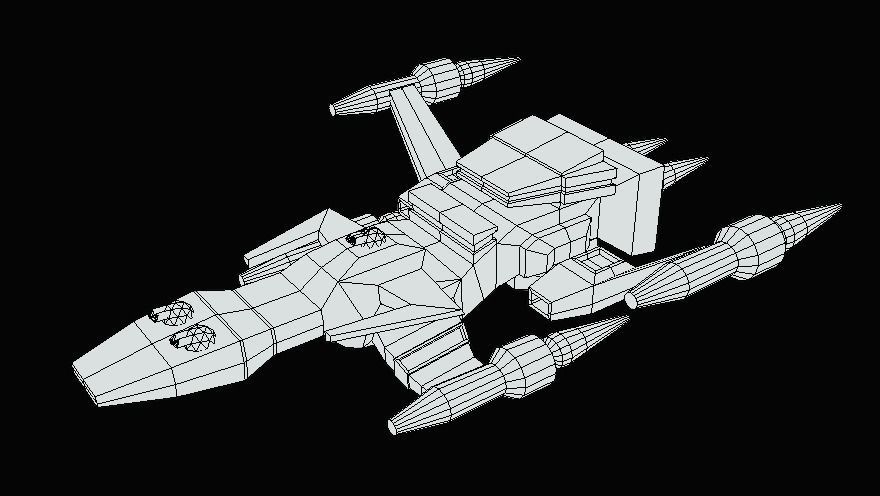 Spaceship low poly for 3d games Low-poly 3D model_5