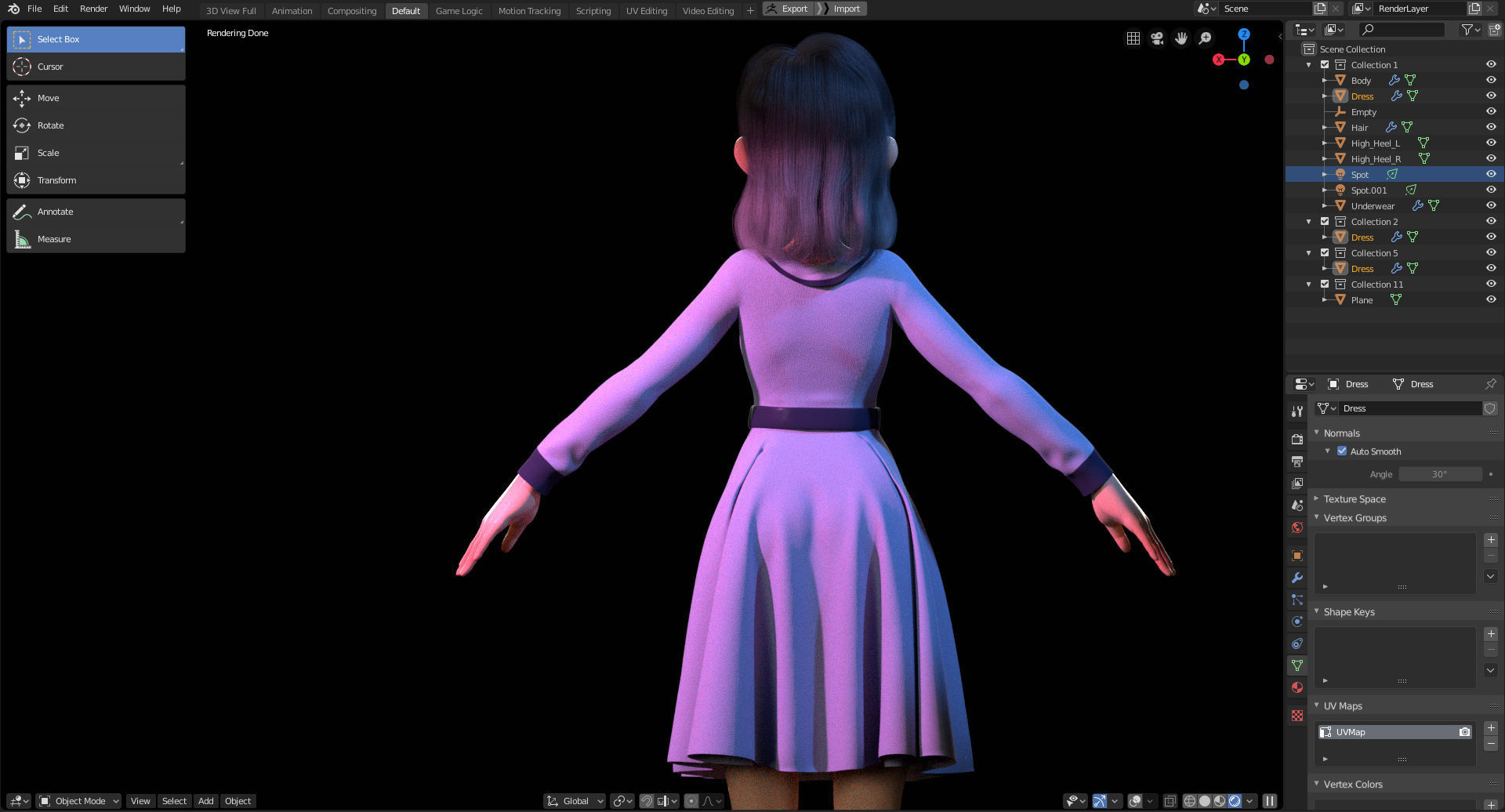 Amy Girl Stylized Character No 7 for Blender Cycles and Eevee 3D model ...