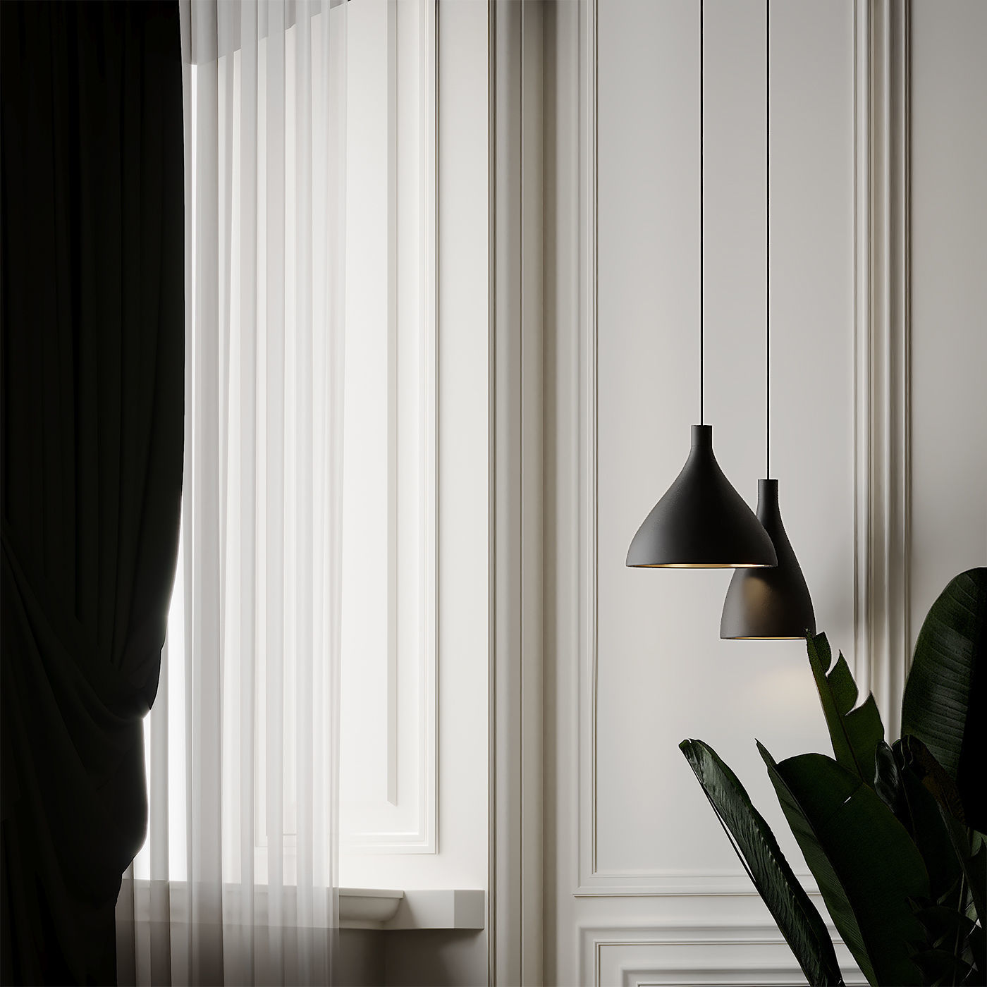 Swell Narrow and Medium Pendant Lights by Pablo Studio 3D model_2