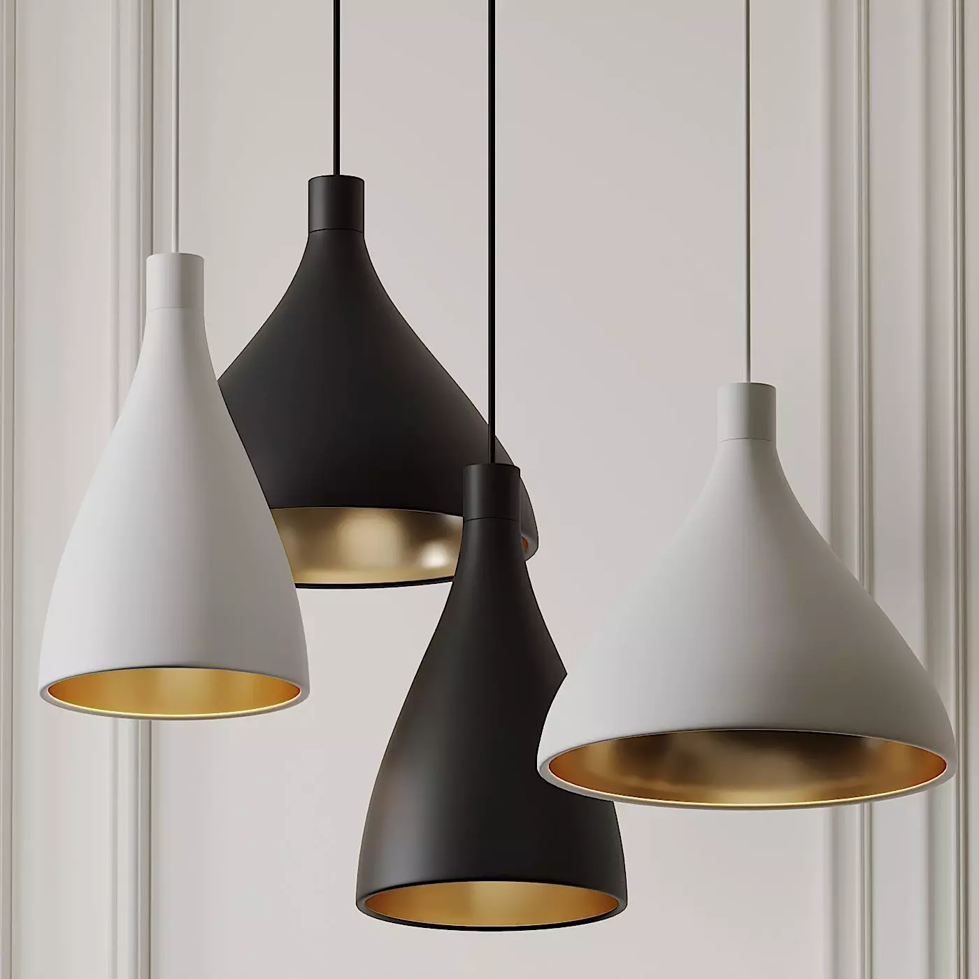 Swell Narrow and Medium Pendant Lights by Pablo Studio 3D model_0