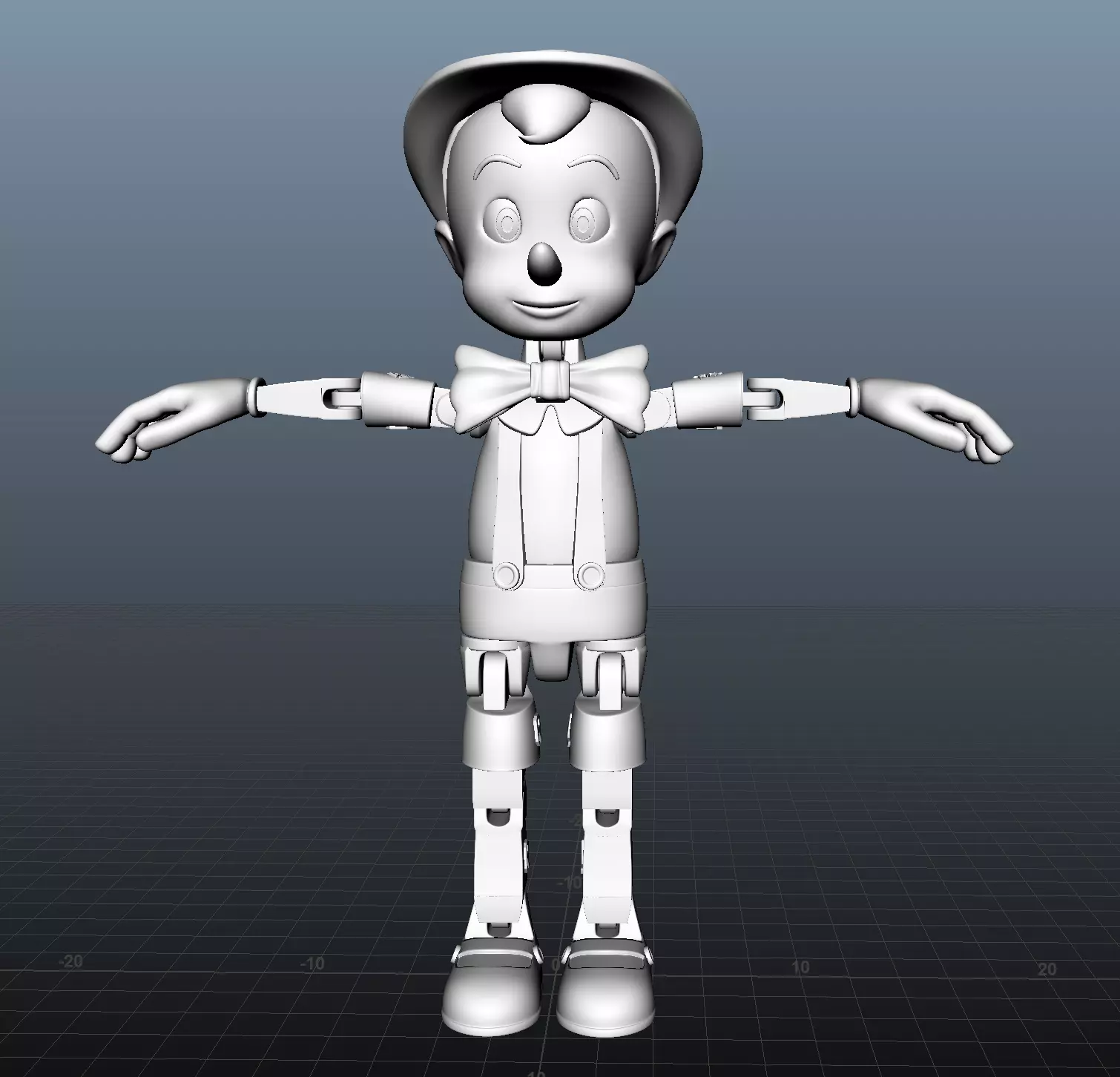 Pinocchio Articulated 3D print model_0