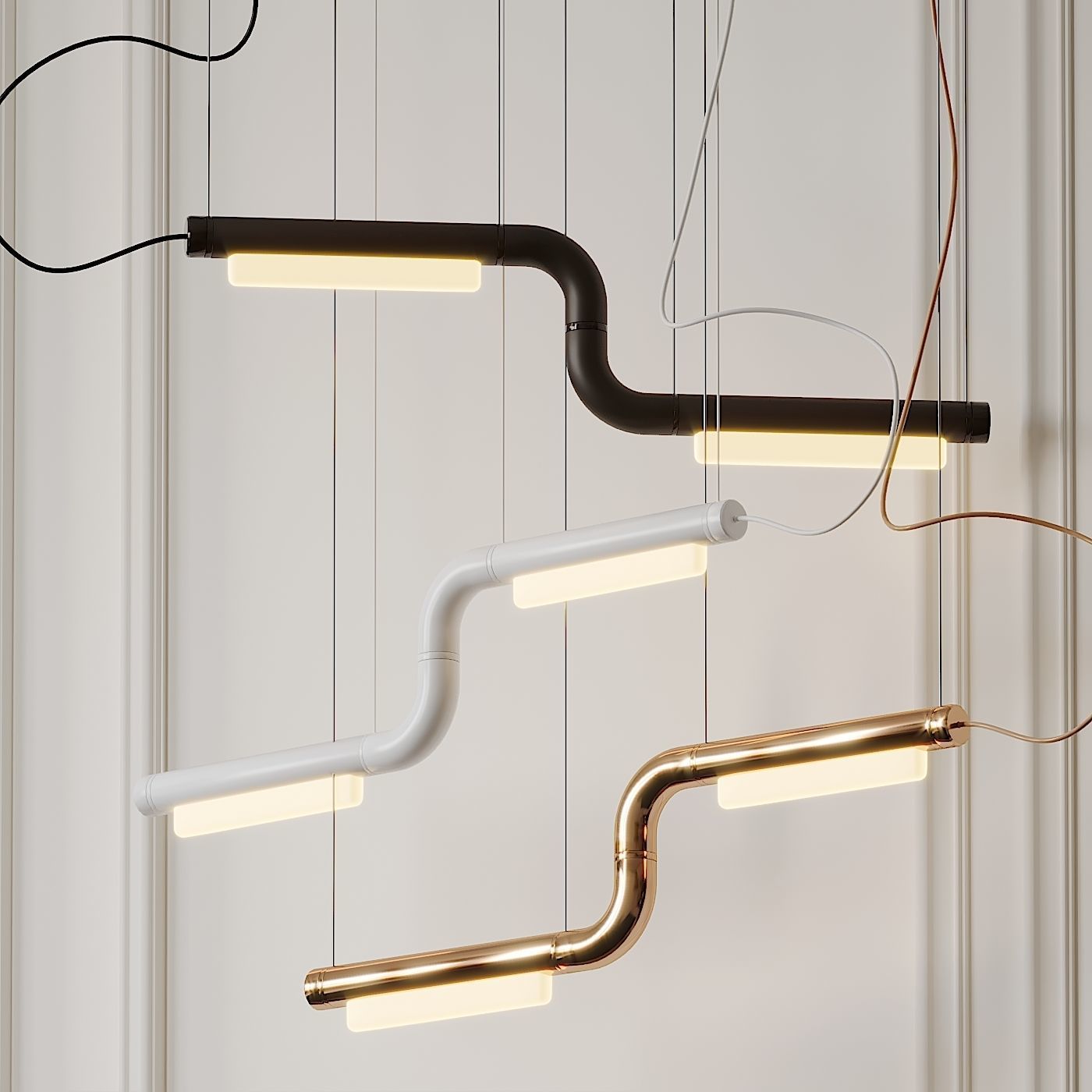 Pipeline CM1 LED Linear Suspension Light By Caine Heintzman 3D model_2